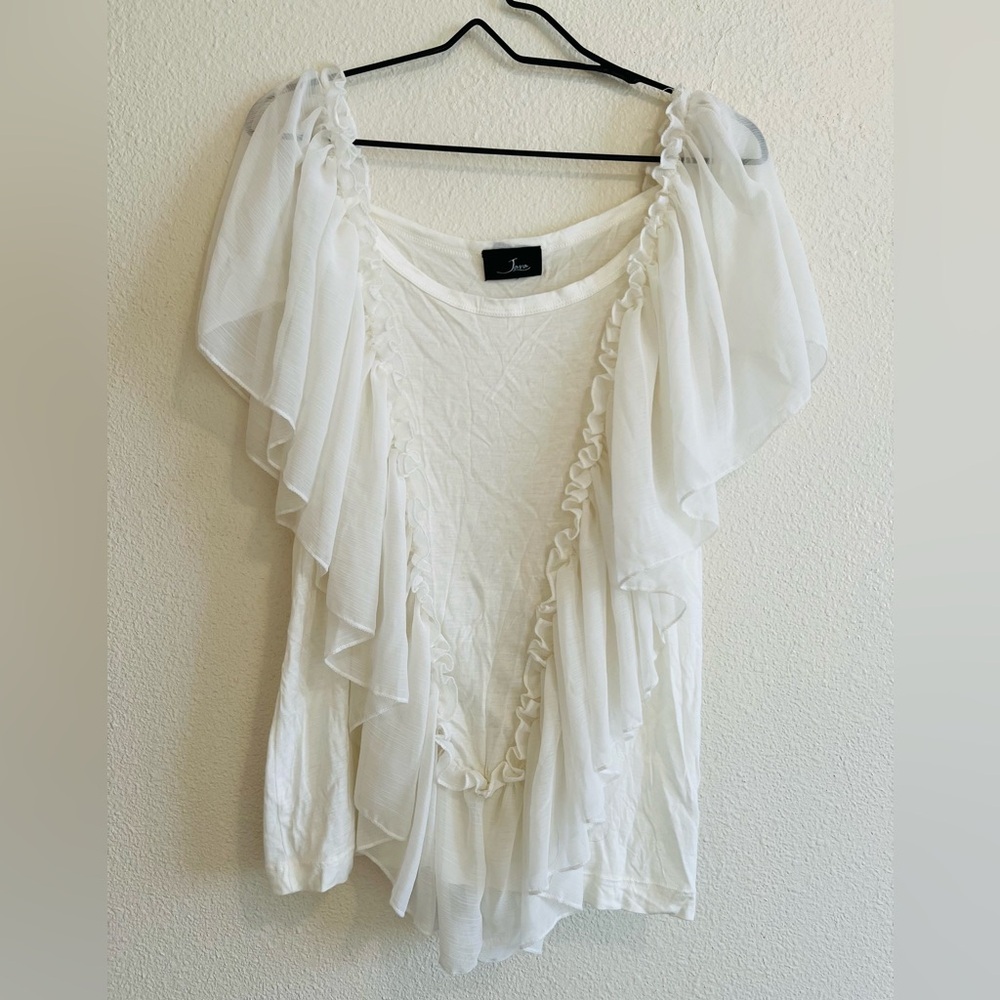 Romantic cottagecore boho ruffle whimsical blouse